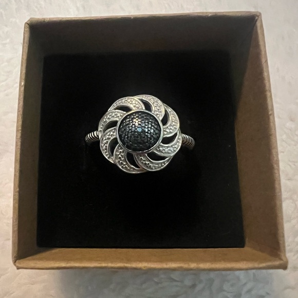 Chuck Clemency Jewelry - Blue Diamond Chuck Clemency STS Sterling Silver .925 Pave Ring